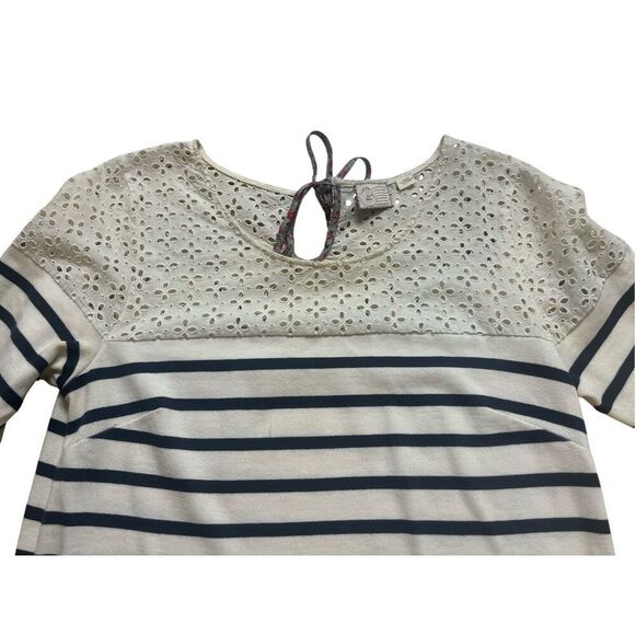 Anthropologie tunic top by 9-H15 STCL navy & off white with eyelet bodice sz Sma - Picture 4 of 5